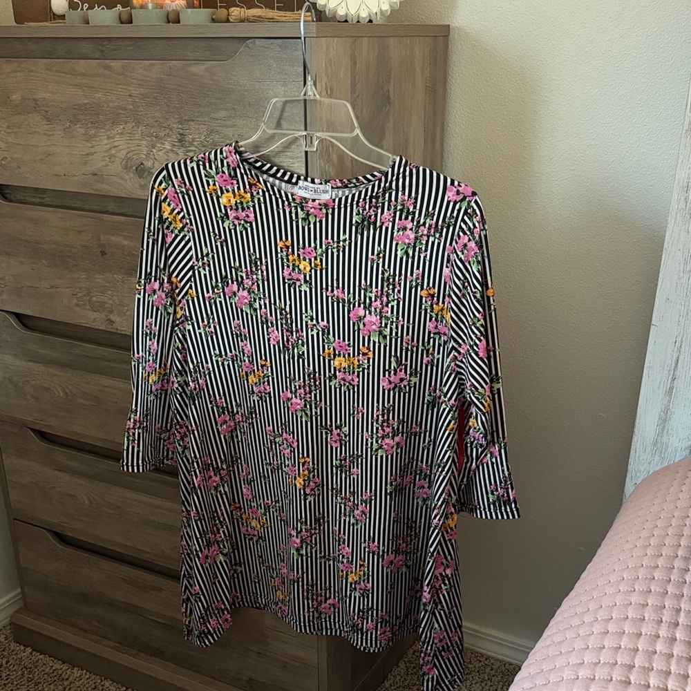Floral Striped Women's Top